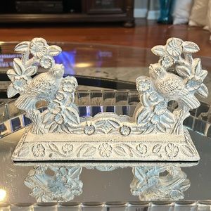 Business card holder Shabby white,Vintage romantic stand,rustic cream,desk decor